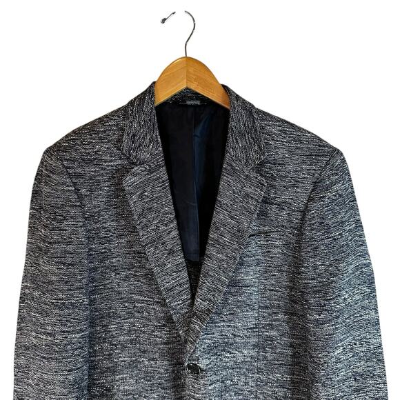 Redox Casual Mens 2 Button Textured Tweed Knit Blazer Gray Made in Korea Preppy - Picture 4 of 15